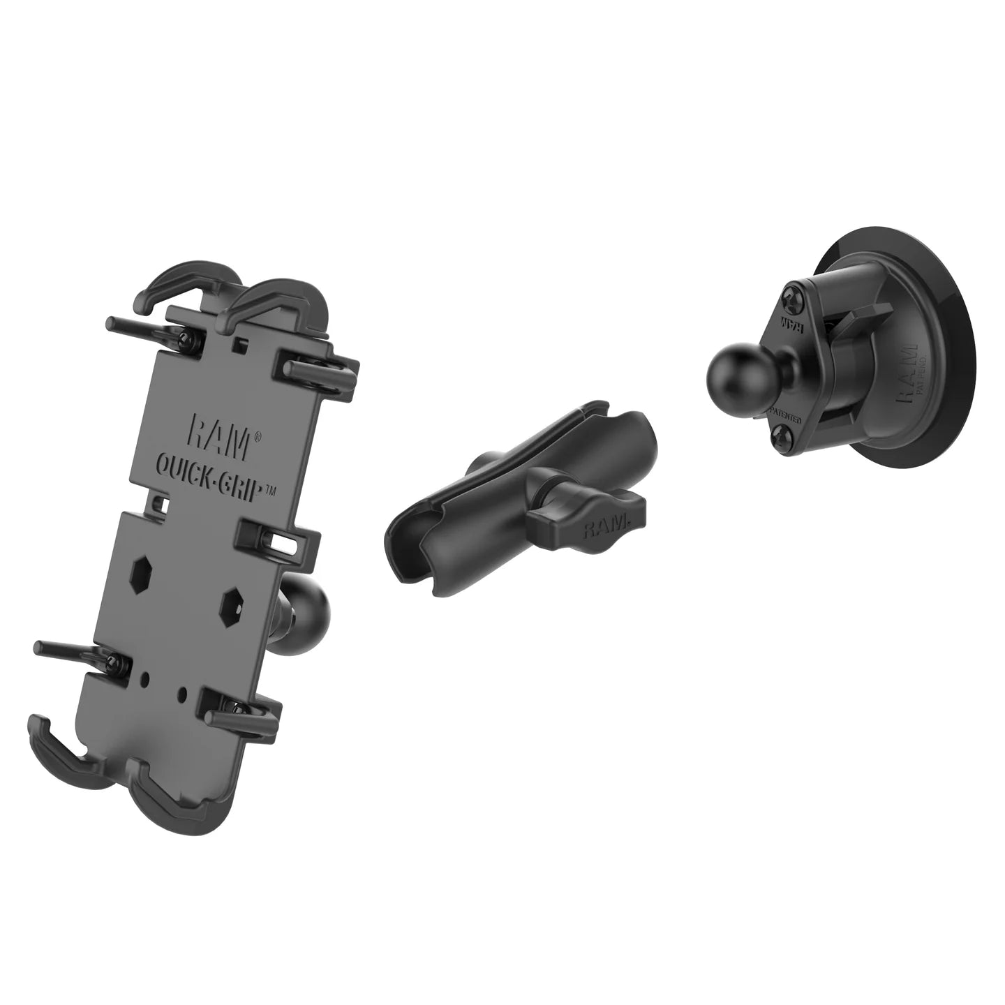 RAM Mount Quick-Grip XL-telefonhållare med RAM Twist-Lock sugkoppsfäste RAM-B-166-PD4