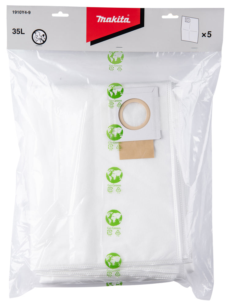 Makita dammsugarpåsar Fleece filterpåse, 5-Pack 1910Y4-9 (VC006GM)