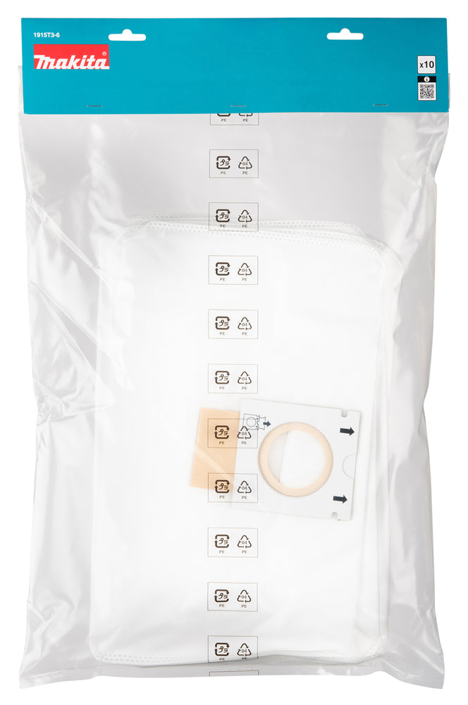 Makita dammsugarpåsar Fleece filterpåse, 10-Pack 1915T3-6 (VC013G)