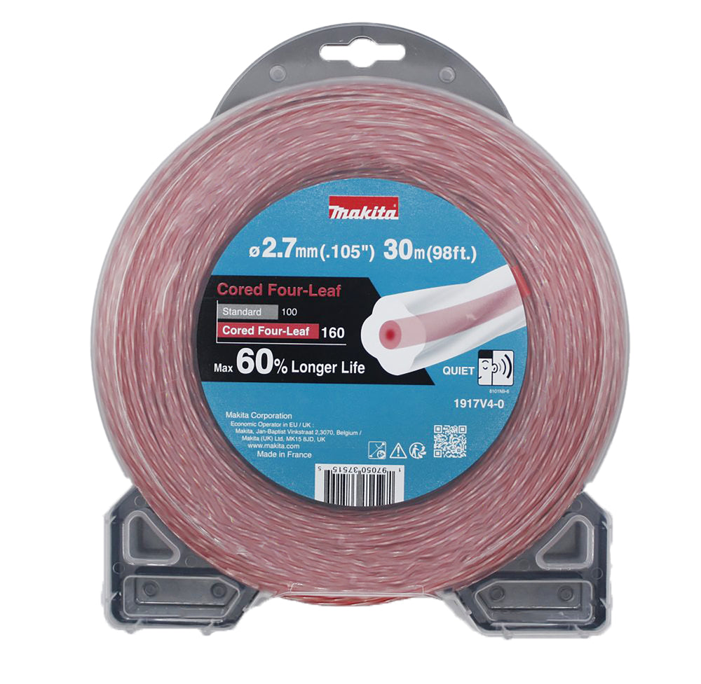 Makita 1917V4-0 Trimmertråd 2,7 mm x 30 m, fyrklöver