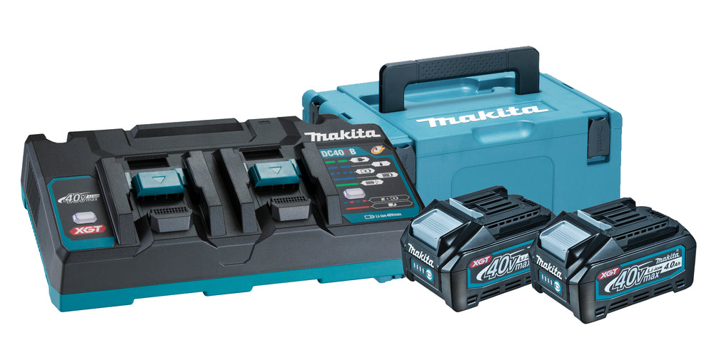 Makita PowerPack XGT 40V 2x4,0Ah, 2-ports snabbladdare samt Makpac - 191U00-8