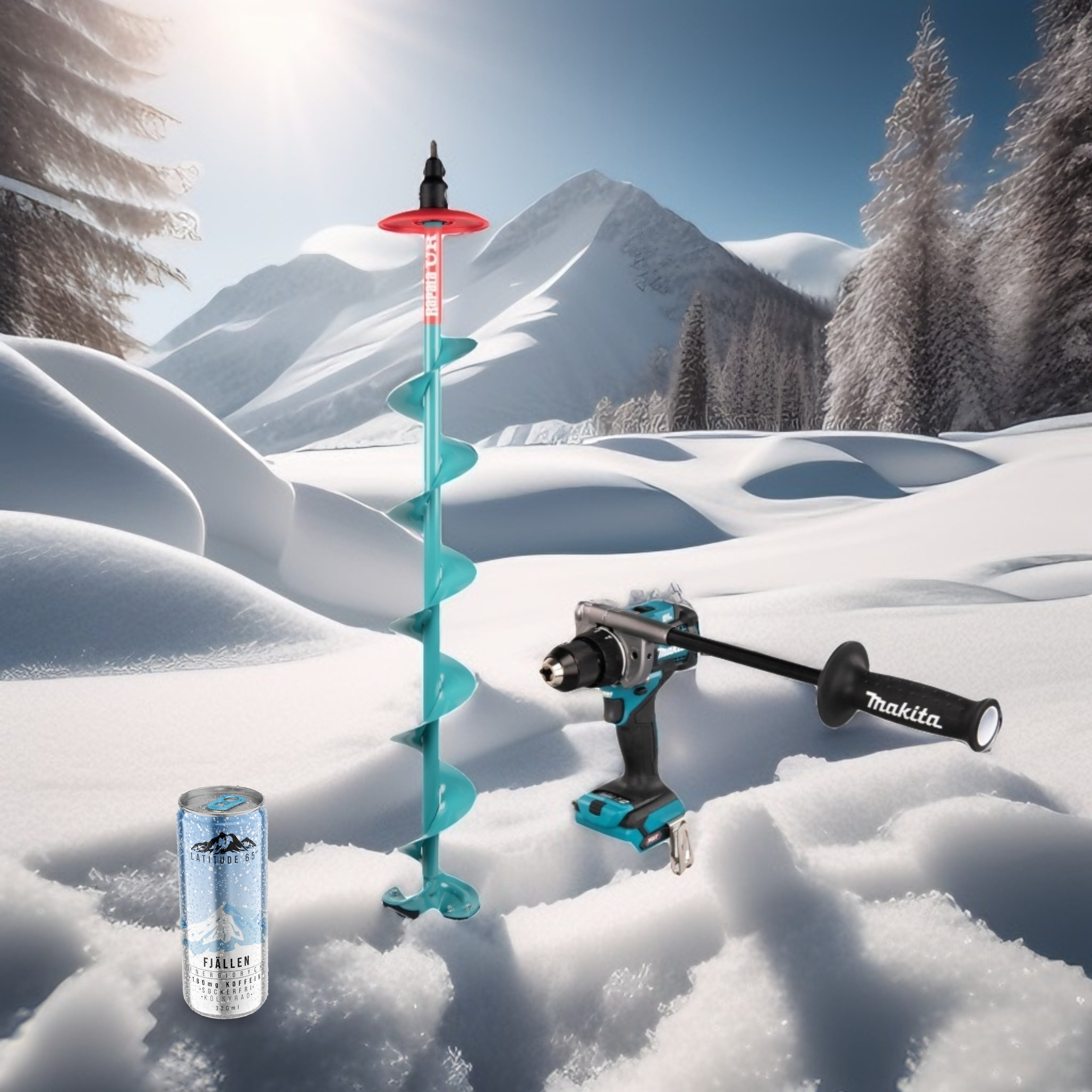 Makita Isborrpaket Borrskruvdragare 40V DF001GZ + Isborr + Latitude 65 dryck