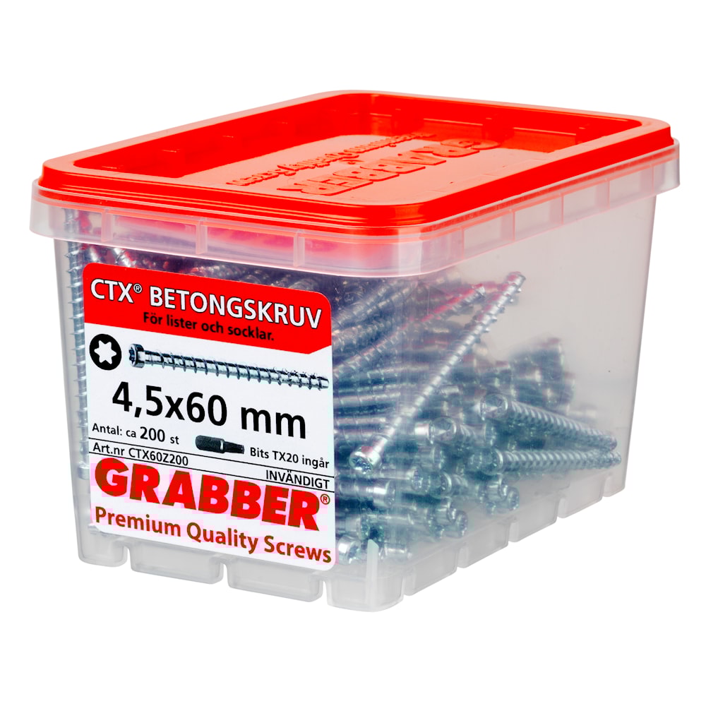Grabber CTX Betongskruv för lister och socklar - Inomhusskruv