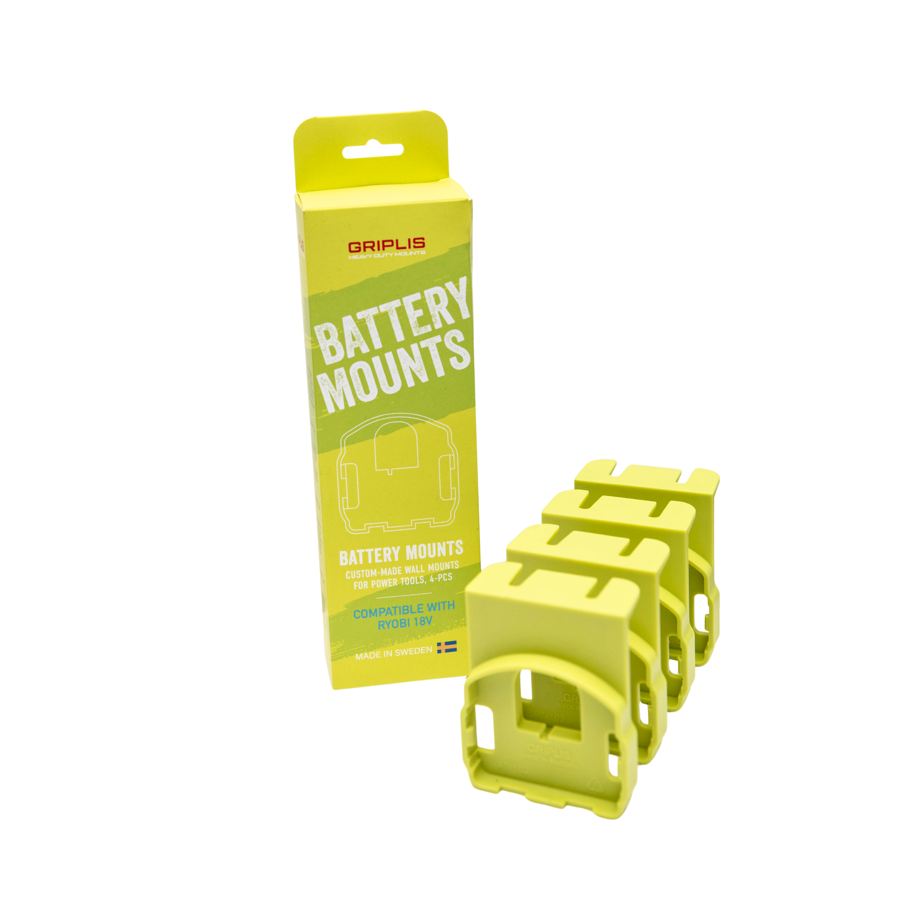 Griplis Ryobi ONE+ 18V Batterifäste / Batterihållare 4-pack