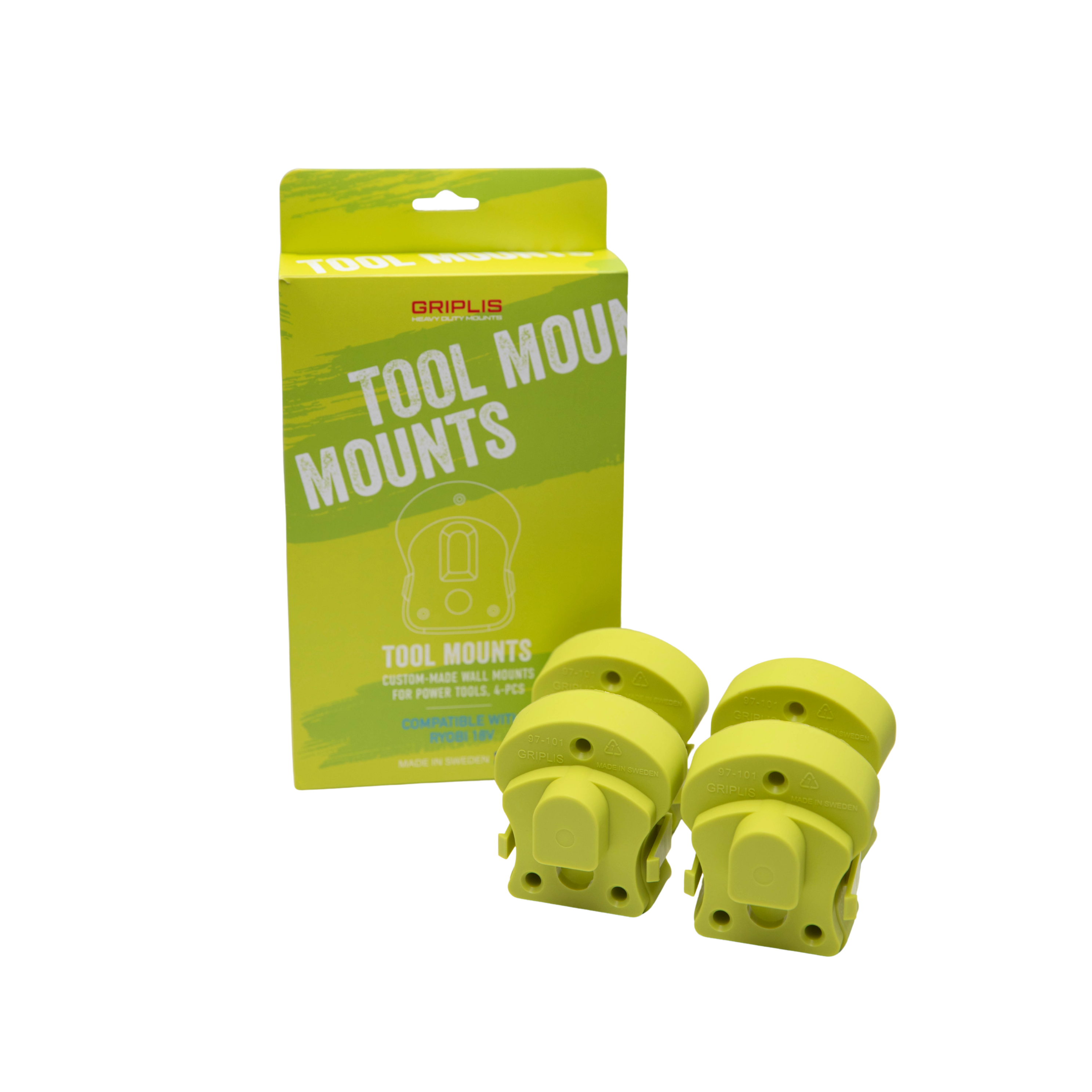 Griplis Ryobi ONE+ 18V Maskinfäste / Maskinhållare 4-pack