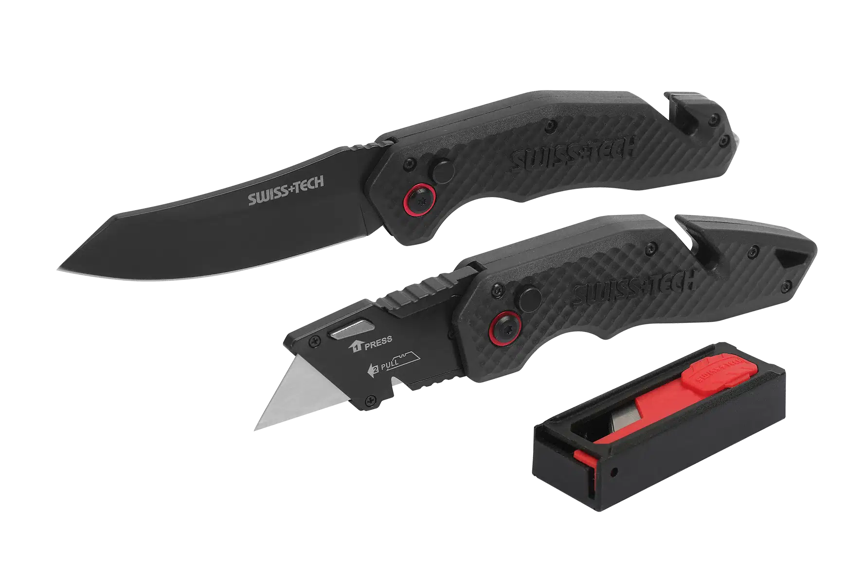 Swisstech Fällkniv och Utility Trapezkniv