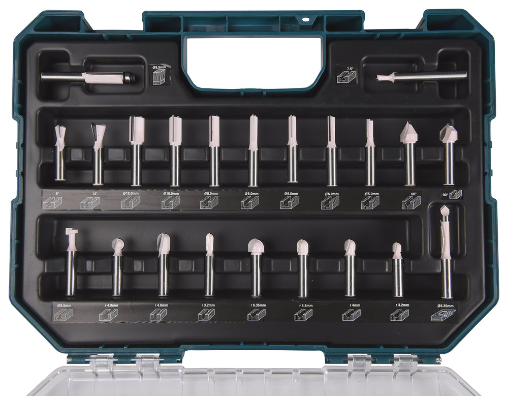 Makita Frässet Överfräsbitssats, 8 mm, 22 delar D-74784