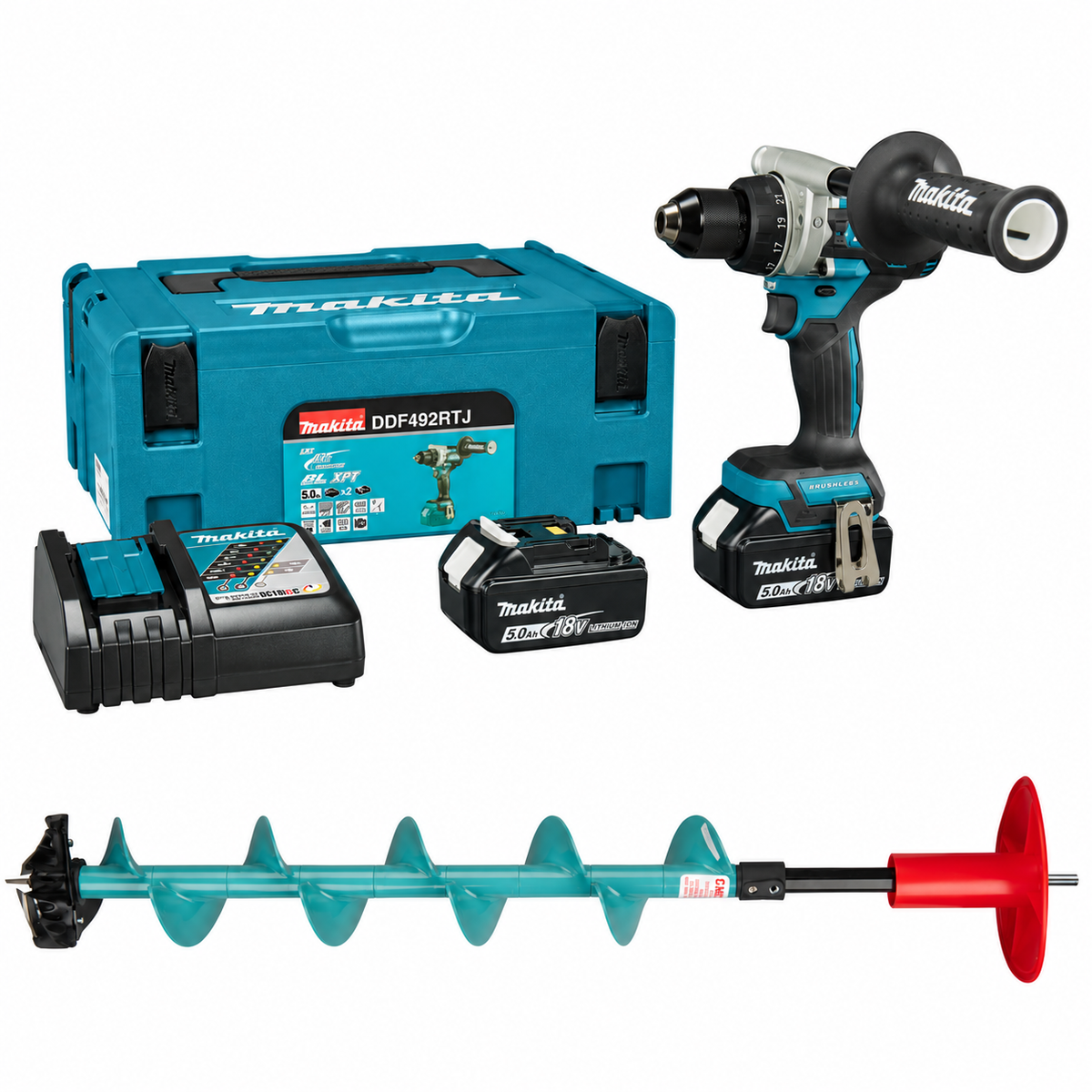 Makita isborrspaket DDF492RTJ + ICE-MUR0025