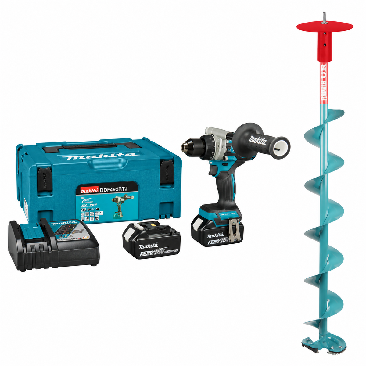 Makita isborrspaket DDF492RTJ + P-81072N