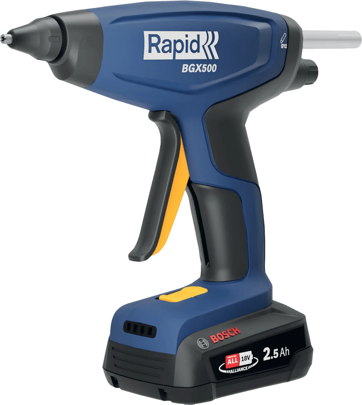 Rapid BGX500 limpistol 18 V – med 2,5 Ah batteri, laddare och väska