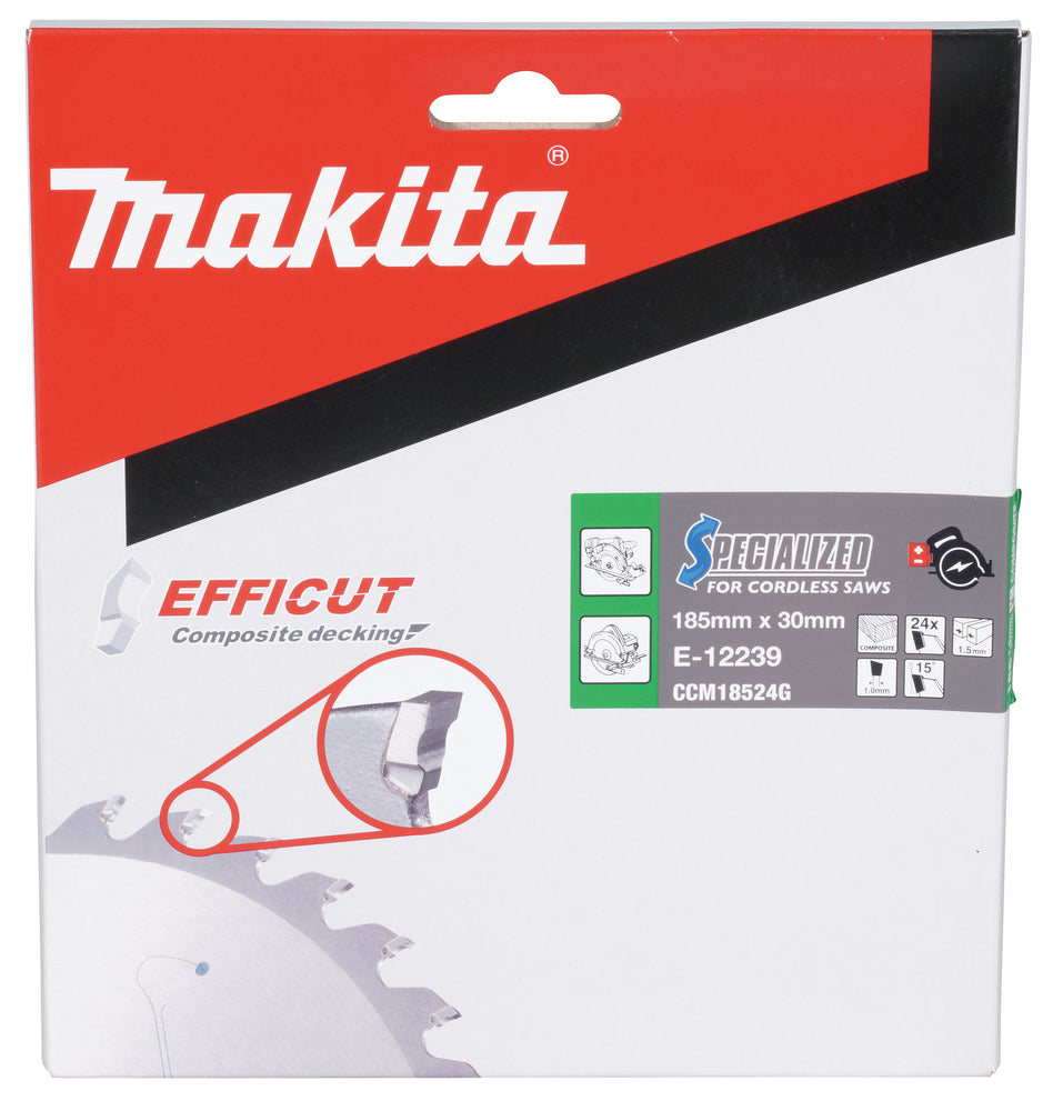 Makita sågklinga Efficut T.C.T 185x30mm 24T E-12239