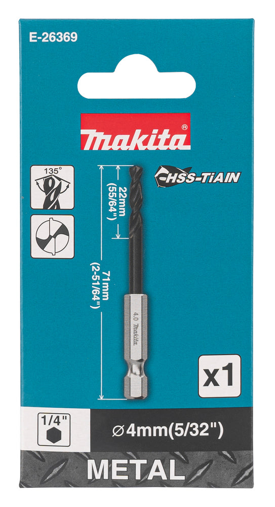 Makita HSS-TiAlN-metallborr 4,0 x 71 mm – E-26369 – vy 2