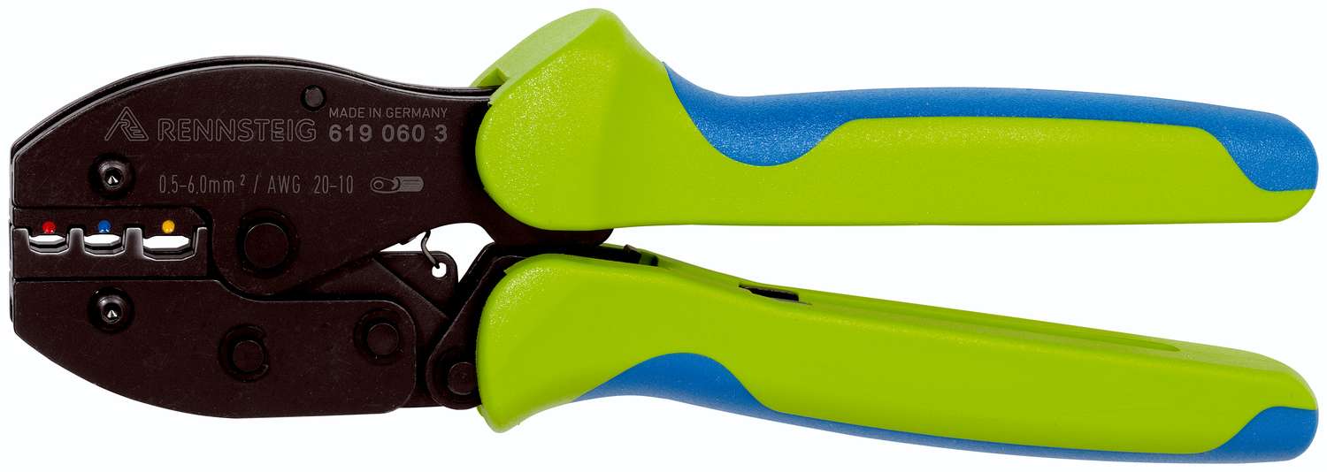 Rennsteig Hylspressverktyg kabelskotång PEW 9 för isolerade kabelskor Lätt och kompakt