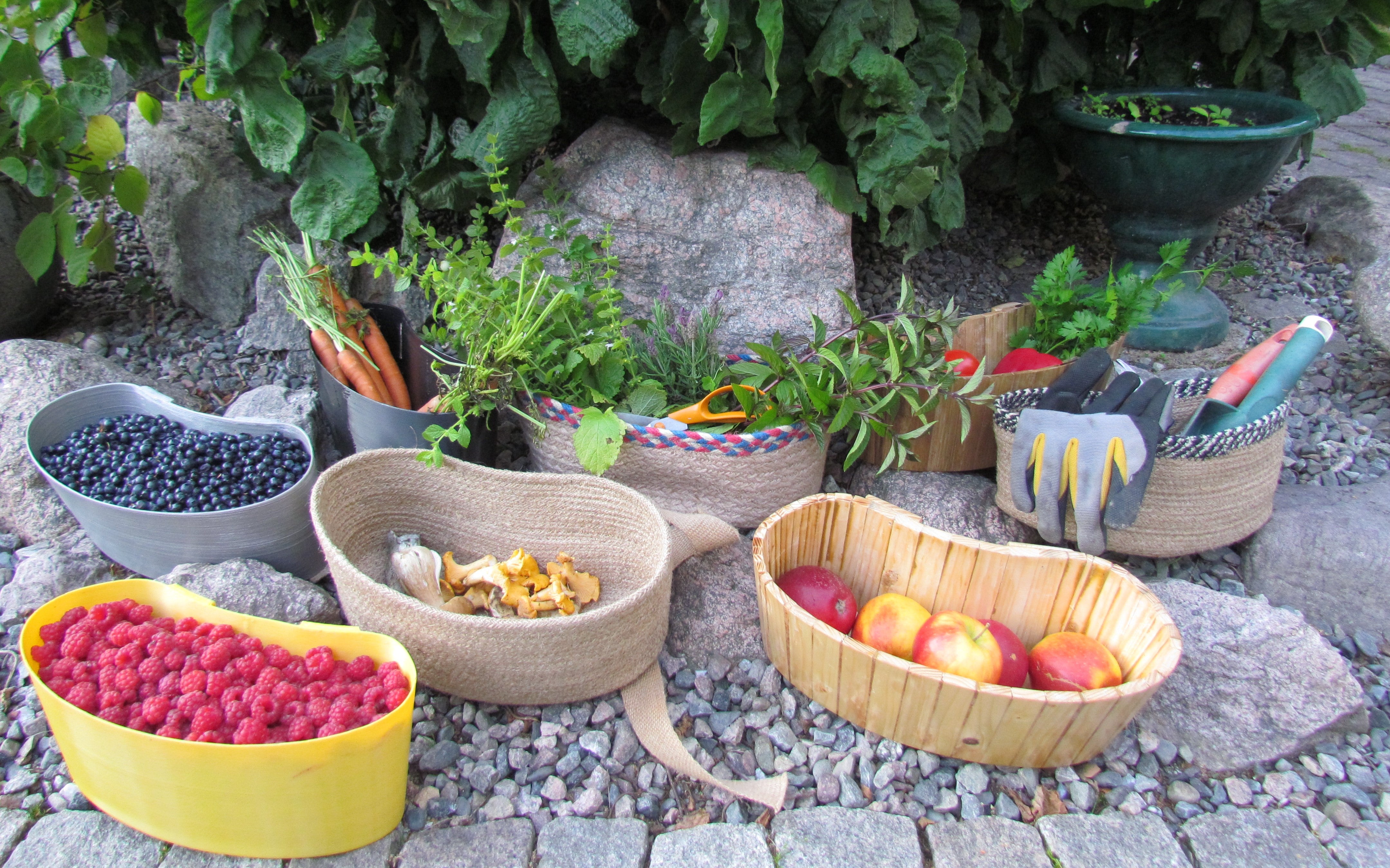 Collect materialficka / svamp- och bärkorg med bältesrem