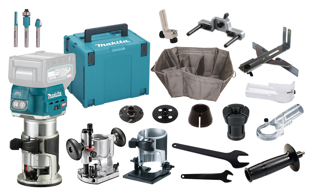 Makita Multifräs XGT 40V flera tillbehör - RT001GZ13 Naken