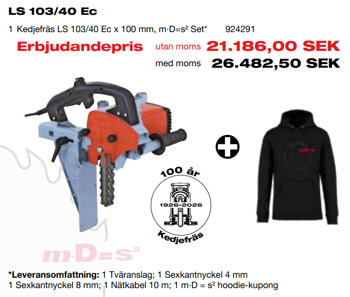 Mafell Kedjestämmare LS 103/40 Ec m·D=s² - 924291