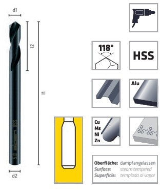 Alpen HSS Super stub drills Popnitborr 4,9mm 1-pack