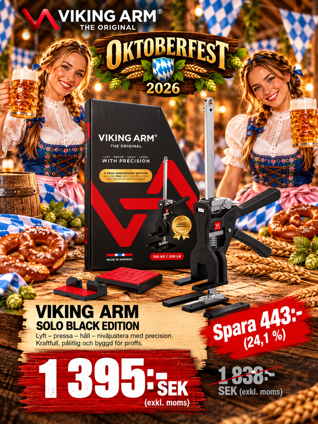 Lyft och spänntving Viking Arm Solo Black Edition Oktoberfest