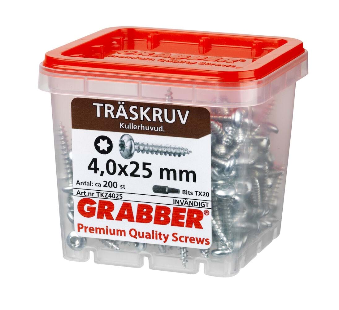 Grabber Träskruv Kullrig TKZ 4,5-5 mm Inomhusskruv