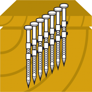 Gunnebo STOMSPIK PLASTBANDAD 21º HUGGEN, VARMFÖRZINKAD 3.1x90 21° 1000-pack
