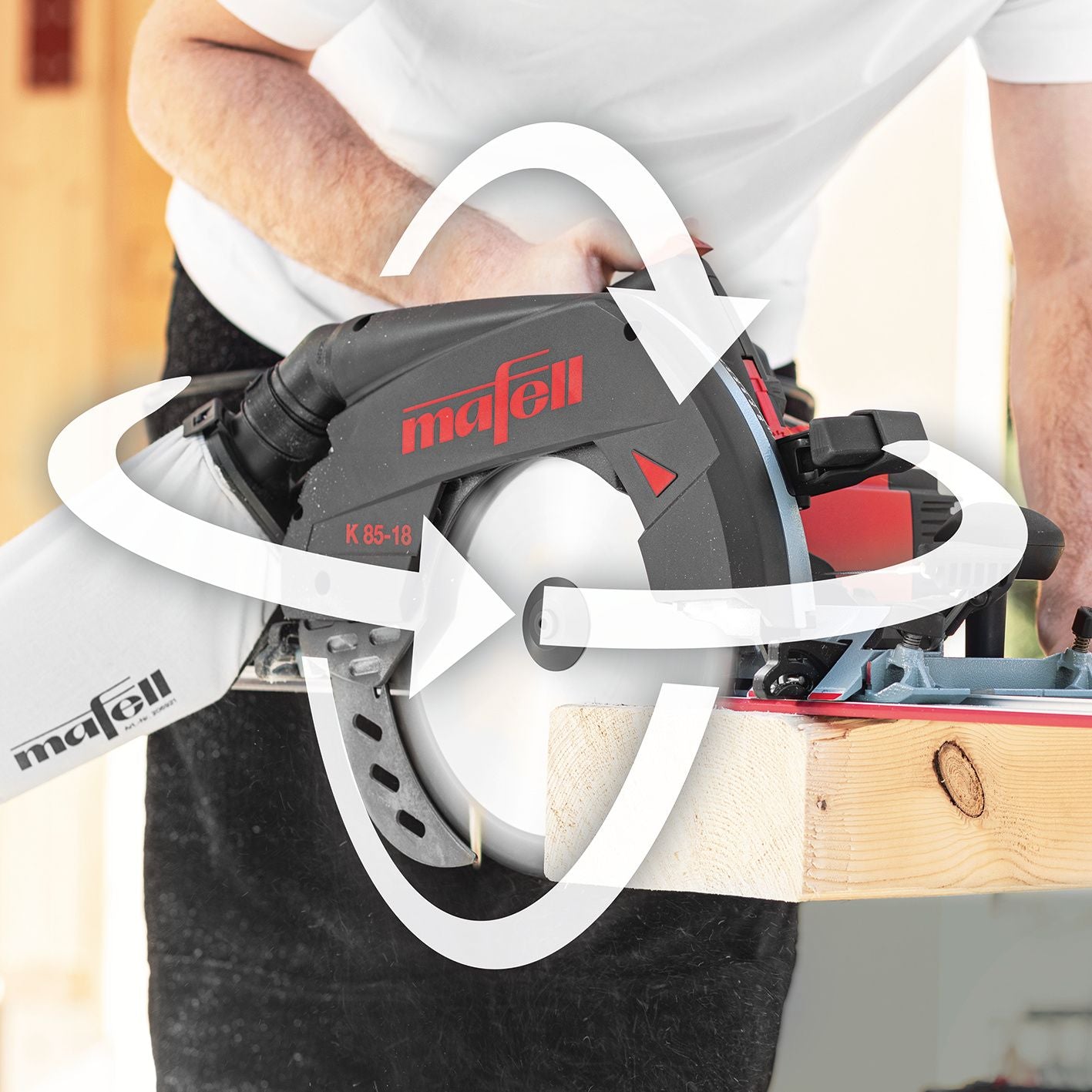 Mafell Handcirkelsåg K 85-18 Pure i L-MAX + Power-set 2 - 91E302 18V Naken Kampanj