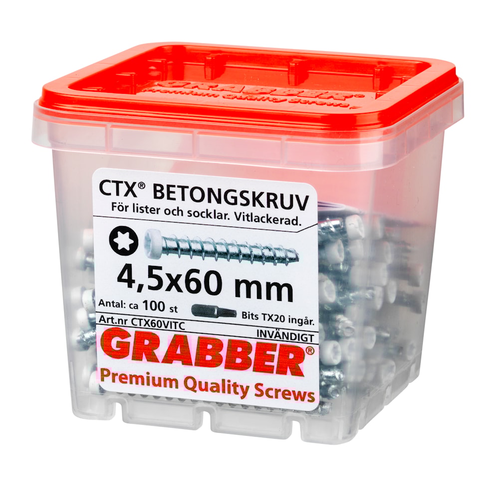 Grabber CTX Betongskruv för lister och socklar - Inomhusskruv