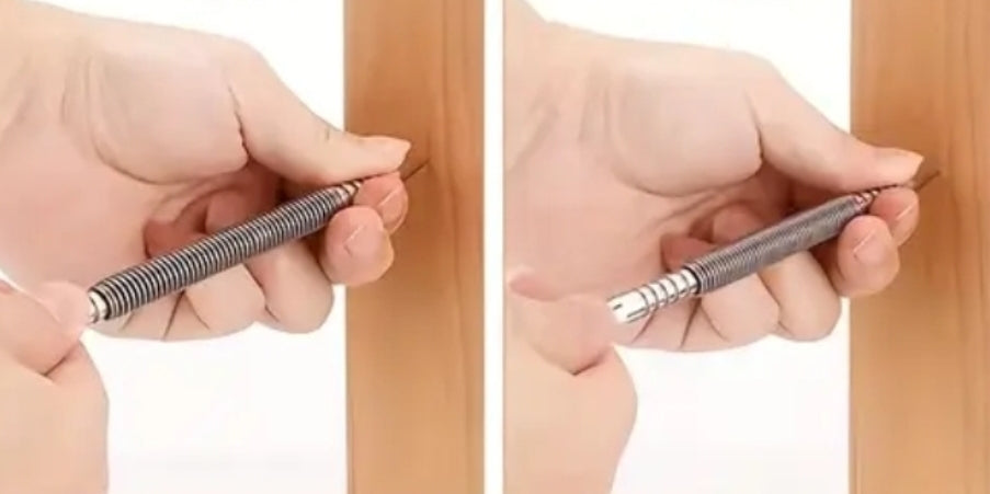 Fjäderdriven hammarlös spikdrivare 2-pack för inslagning dyckert/lossa gångjärnssprintar