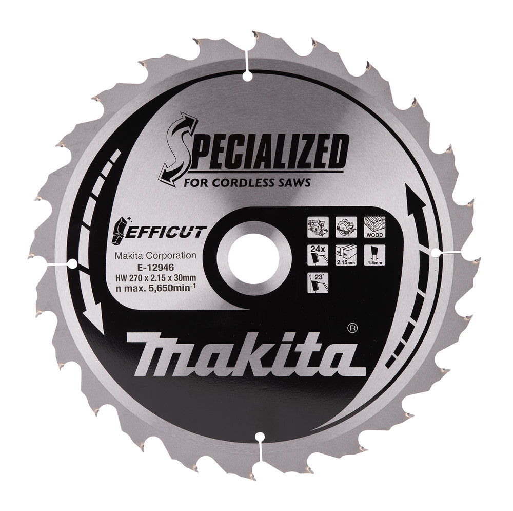 Makita Sågklinga Efficut Trä T.C.T, 270 x 30 x 2,15 mm, 24T E-12946 (HS011GZ)