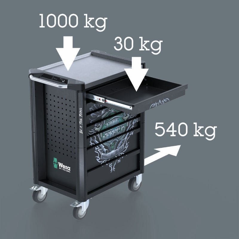 Wera 9705 Tool Rebel-verktstadsvagn Rostfri 1, 177 delar