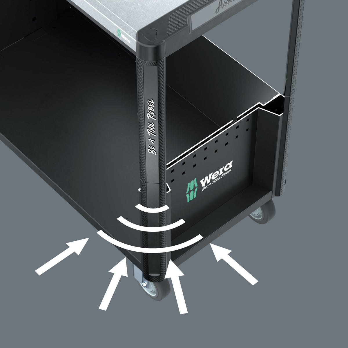 Wera 9801 Tool Rebel verkstadsvagn Stainless XXL, utan verktyg