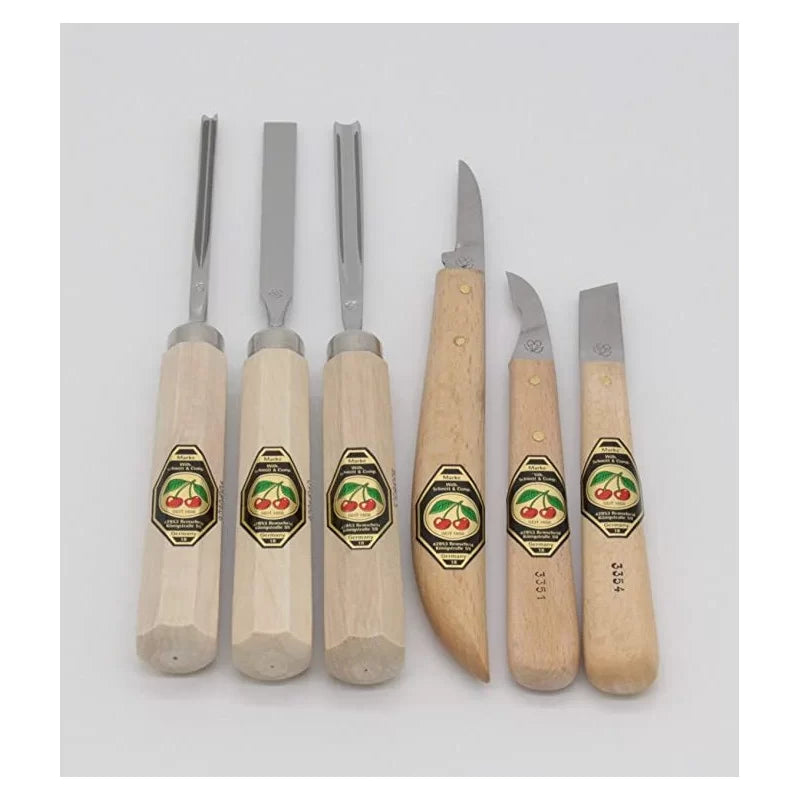 Kirschen Träsniderisset, vitbokhandtag, 6-delar