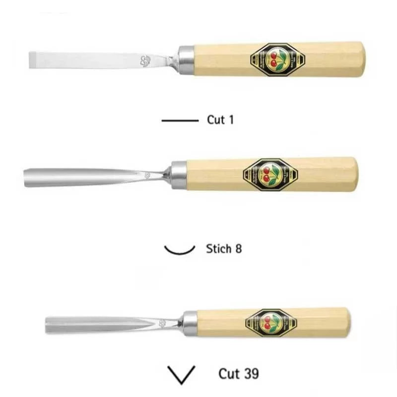Kirschen Träsniderisset, vitbokhandtag, 6-delar