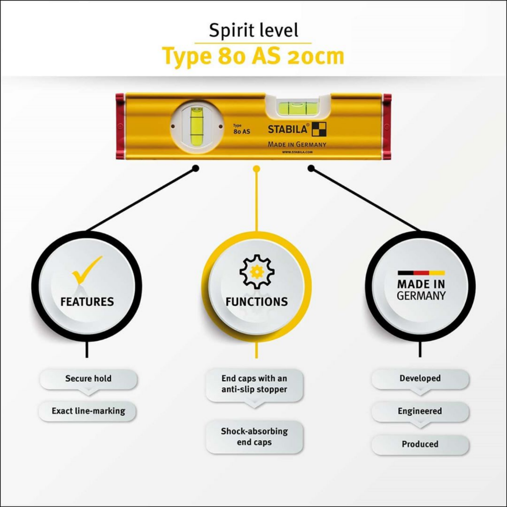 Stabila 80 AS vattenpass 20cm