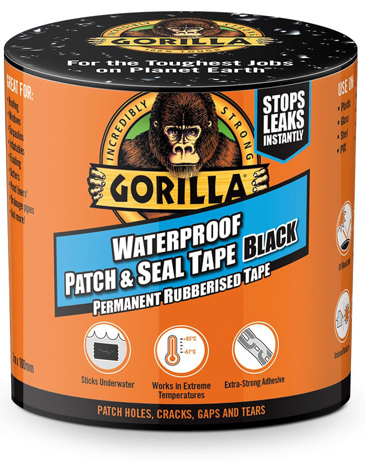 GORILLA TAPE PATCH & SEAL SVART 300cm x 10cm