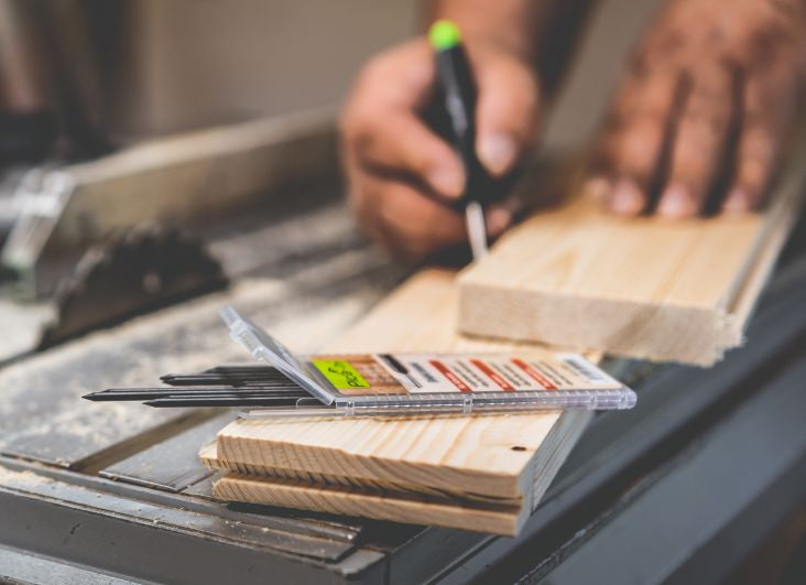 Pica Dry Märkpenna och reservstift Graphite hårdhet H för snickare