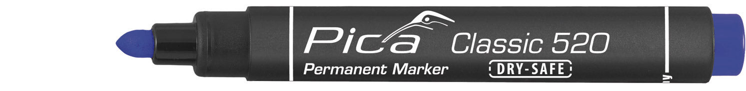 Pica Classic 520 & 521 permanent märkpenna - Röd, Blå, Svart