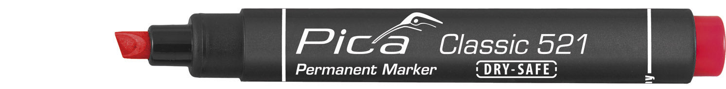 Pica Classic 520 & 521 permanent märkpenna - Röd, Blå, Svart