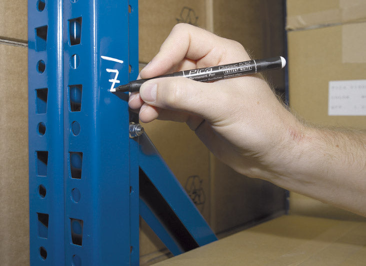 Pica Classic 522 & 532 Permanent Märkpenna/Penna vit