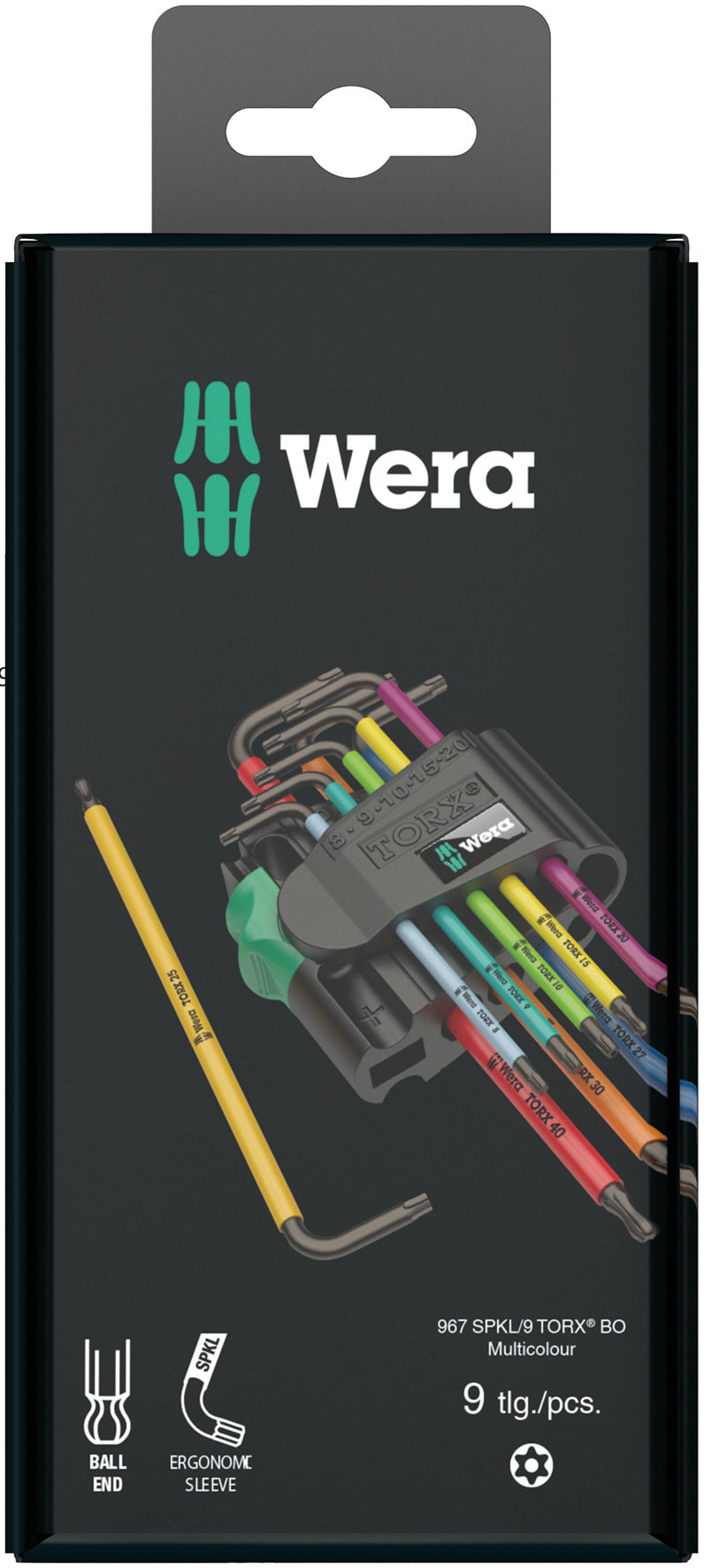 Wera 967 SPKL/9 L-Keys Set för TORX, 9 nycklar Multicolour