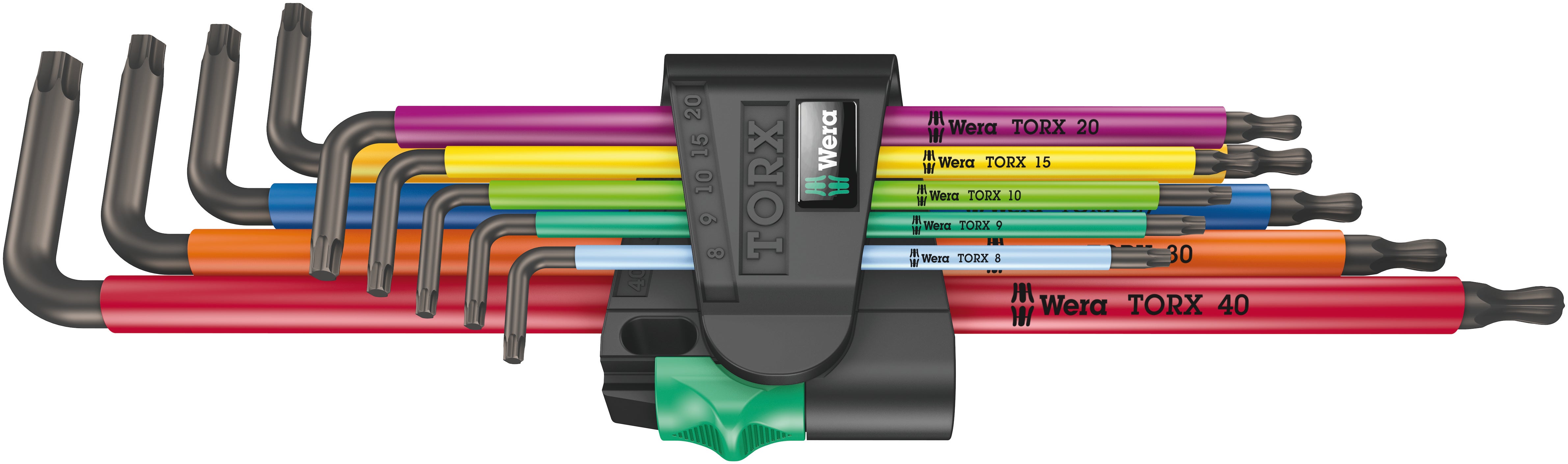 Wera 967/9 TX XL Multicolour 1 L-nyckelsats, lång med kula