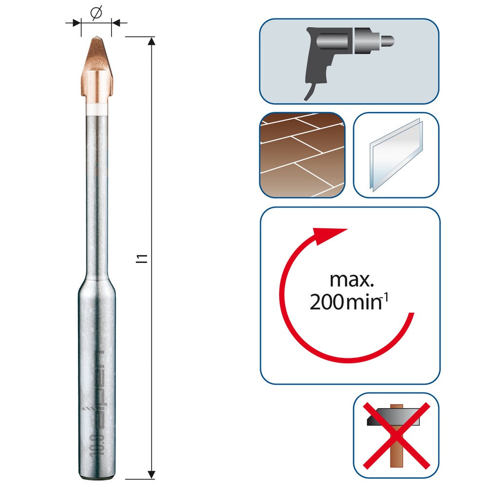 Alpen Keramo Extreme- Profi Beton, set med 2 st borrar. 5.0- 10.0 mm