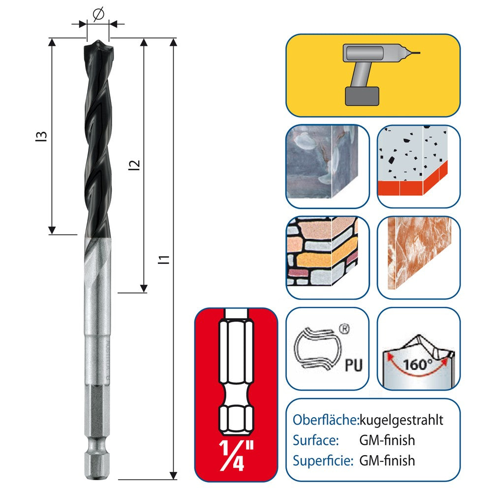 Alpen Keramo Extreme- Profi Beton, set med 2 st borrar. 5.0- 10.0 mm