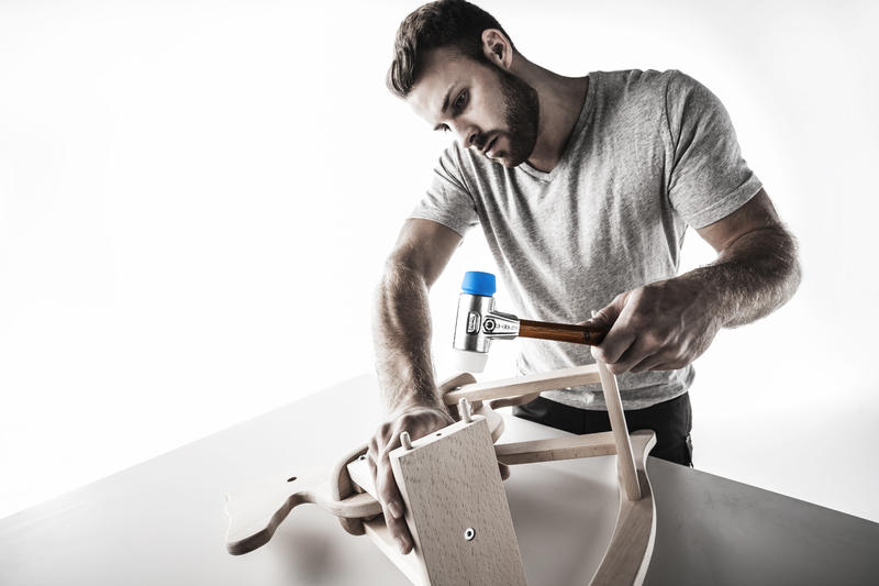 Halder SIMPLEX mjuk hammare med hus i aluminium och trähandtag Ø 50