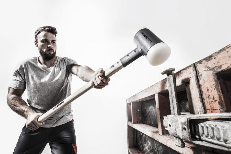 SUPERCRAFT-slägga Ø 100mm 7kg med vibrationsdämpning, ergonomiskt och lackerat handtag av Hickory