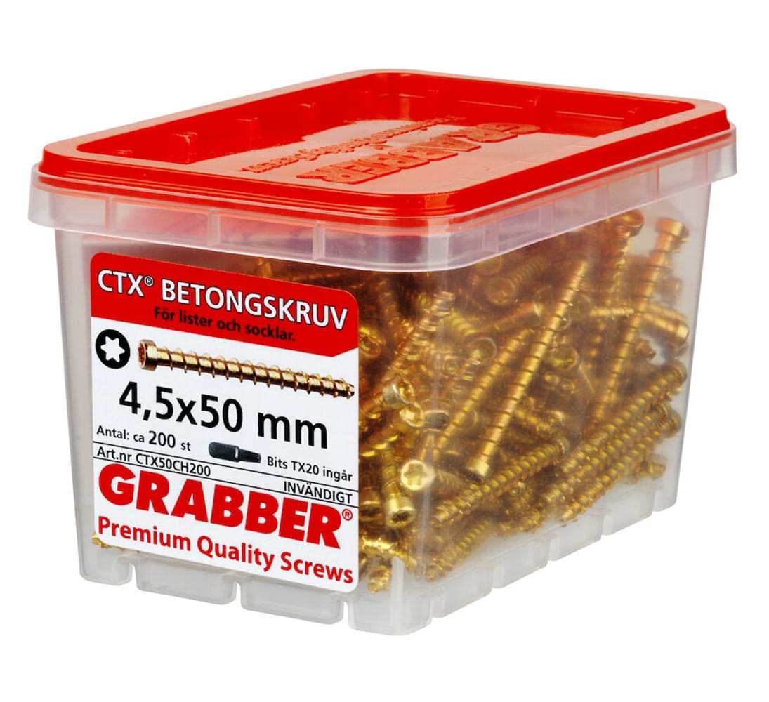 Grabber CTX Betongskruv för lister och socklar - Inomhusskruv