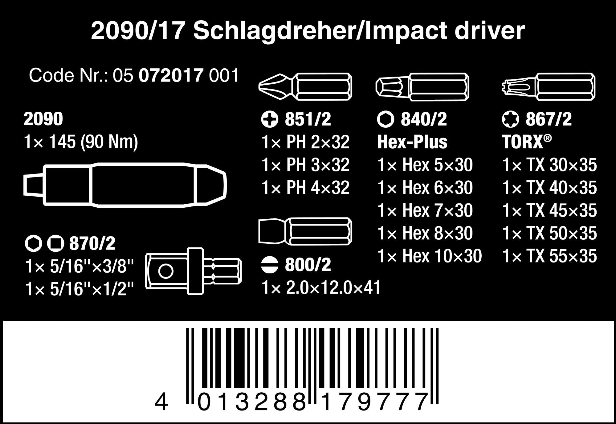 Wera Slagskruvmejsel i textilbox set