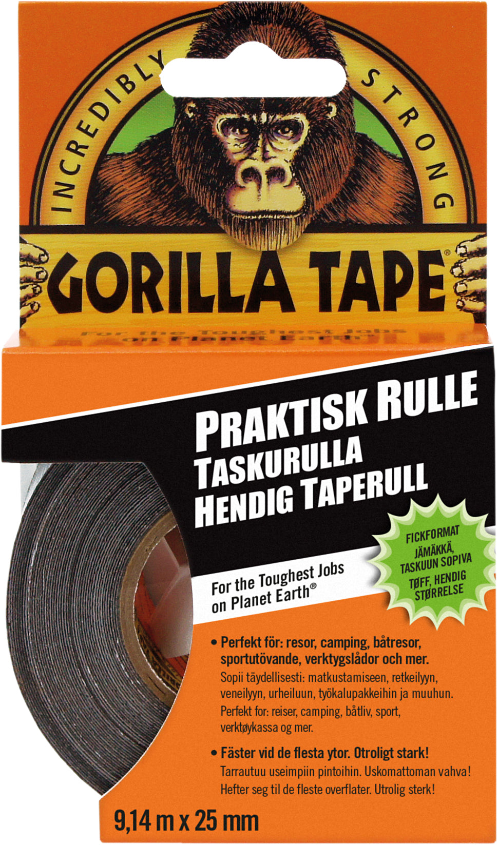 Gorilla Tape Praktisk Rulle 9,14mx25mm