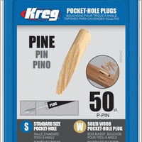 Kreg Solid-Pine Standard Pocket-Hole Plugs 50p P-PIN