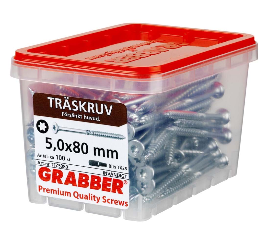 Grabber Träskruv TFZ 5,0mm Inomhusskruv