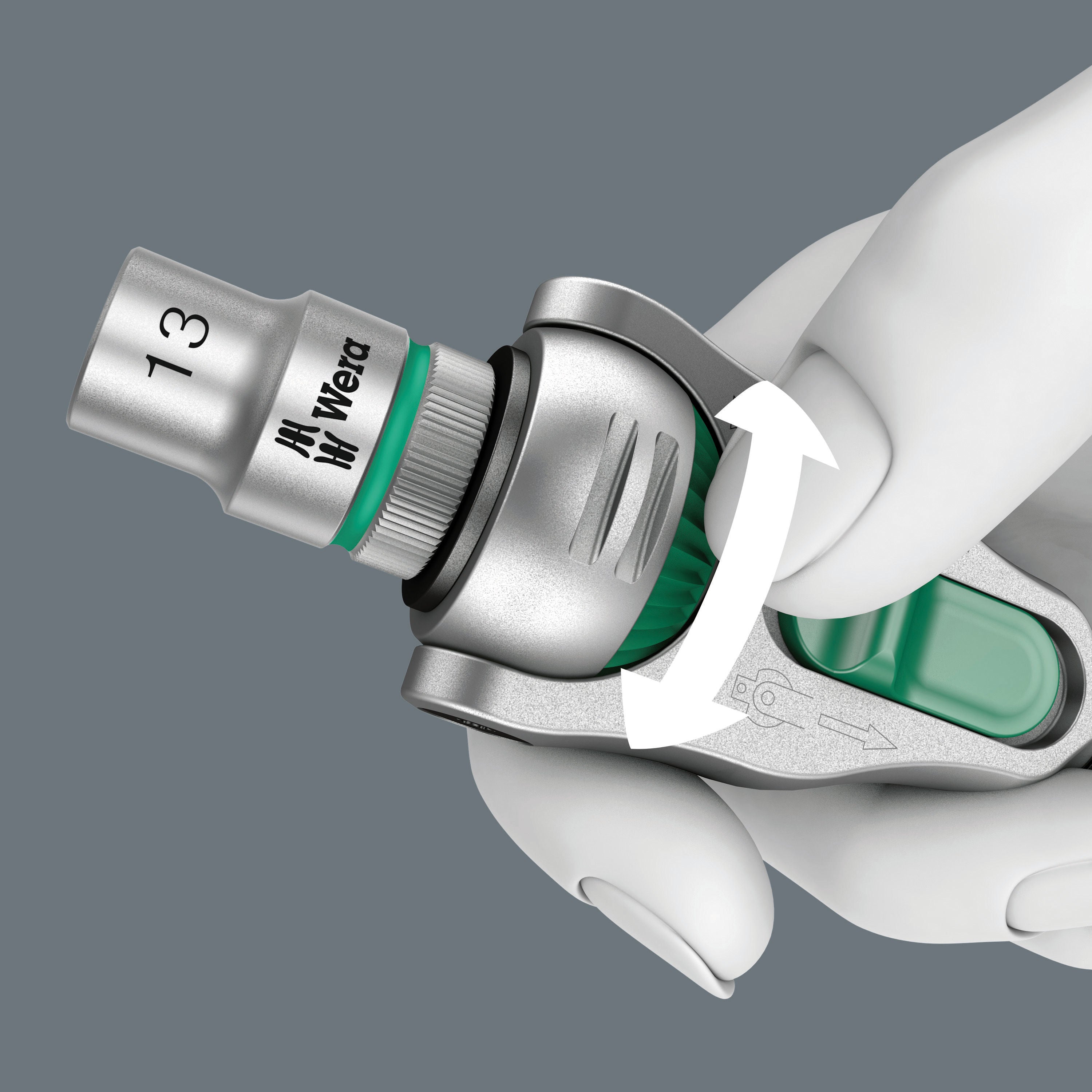 Wera 8100 SA 6 Zyklop Speed-spärrhandtagssats, 1/4"-fattning, metriska mått